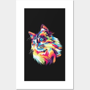 Colorful Cat Posters and Art